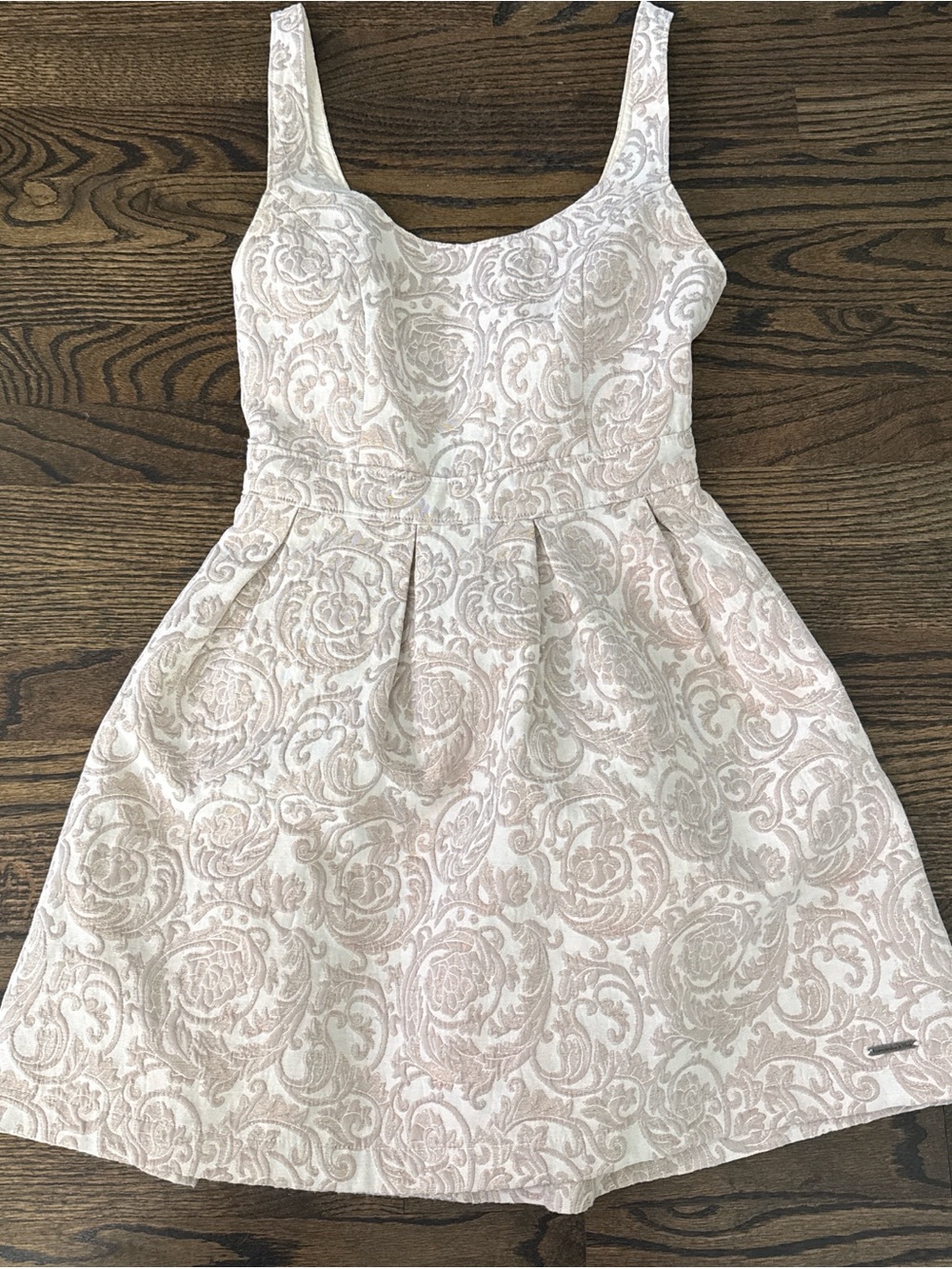 Abercrombie & Fitch Cream and Blush Floral Jacquard Dress
